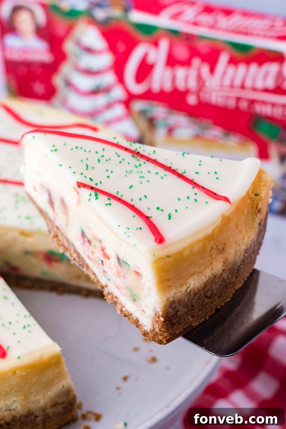 spatula with a slice of cheesecake on it