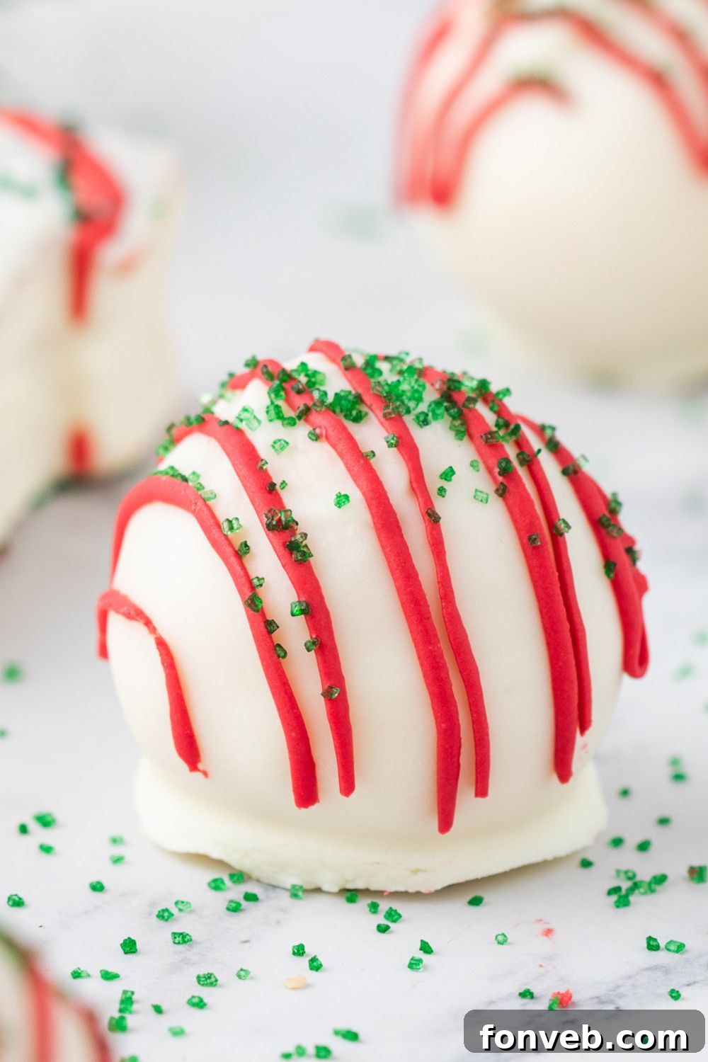 christmas tree cake pops on table