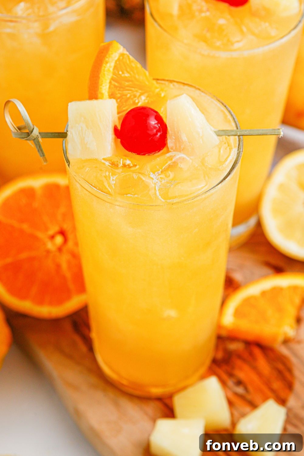 mango punch in glasses