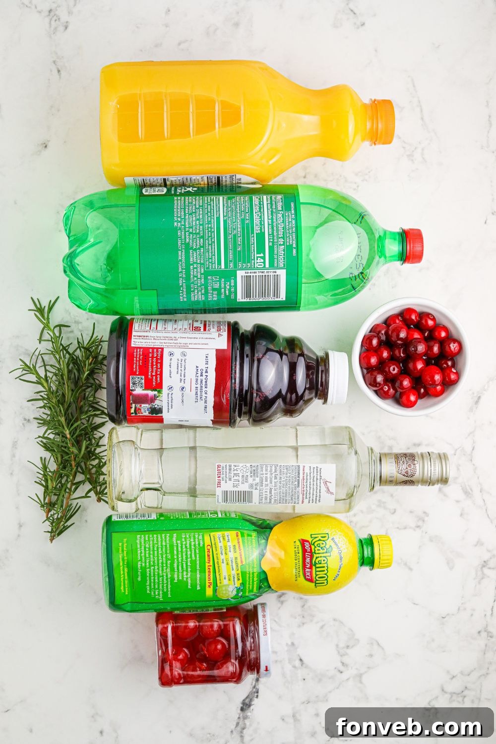 Yuletide Kiss Punch 5 ingredients for christmas cocktail drink