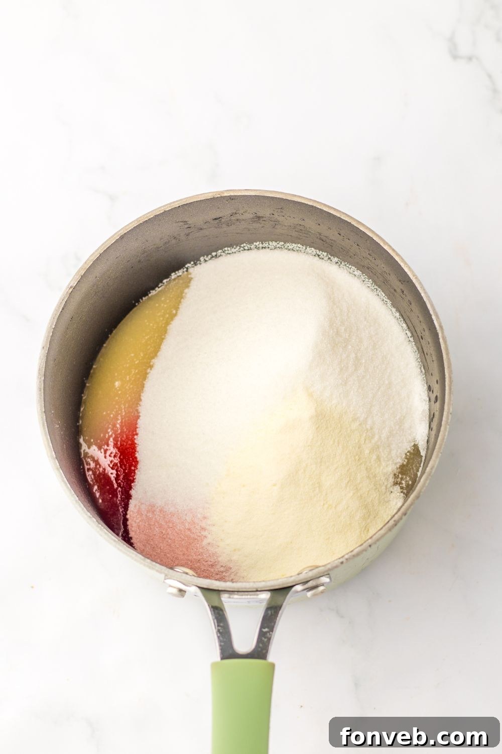 Yuletide Jewels 7 Gelatin and sauce mixed in a pan