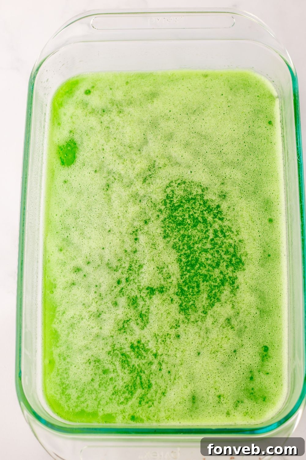 Yuletide Jewels 9 Green jello poured into a pan