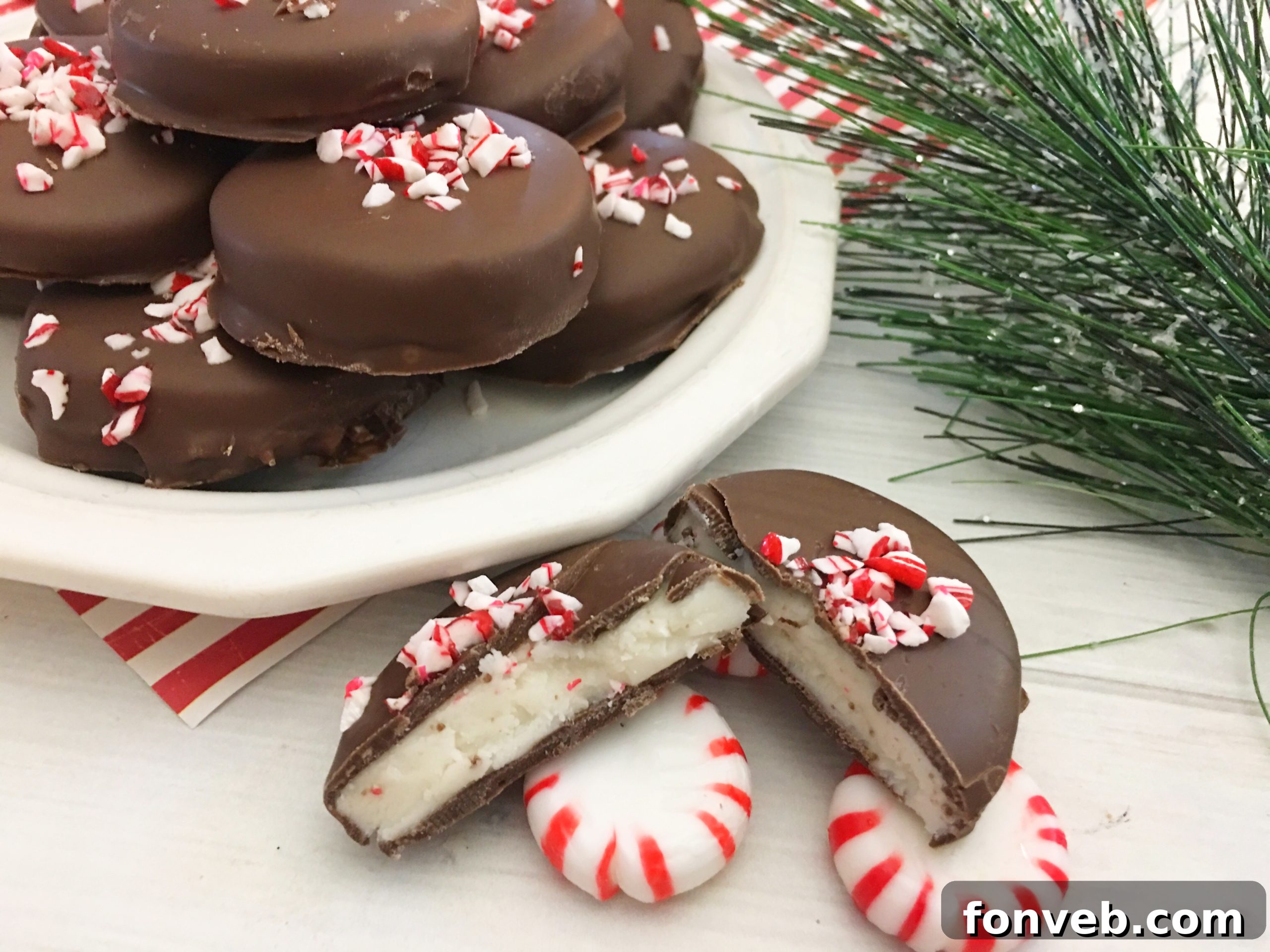 Easy Homemade Peppermint Patties 10 Bowls of crushed peppermint and melted chocolate for dipping