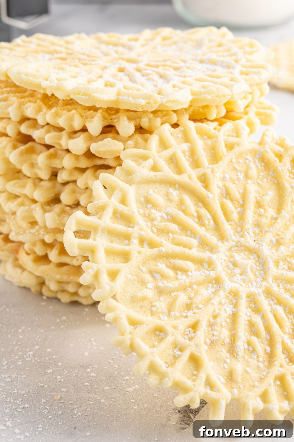 italian cookies stacked on table 