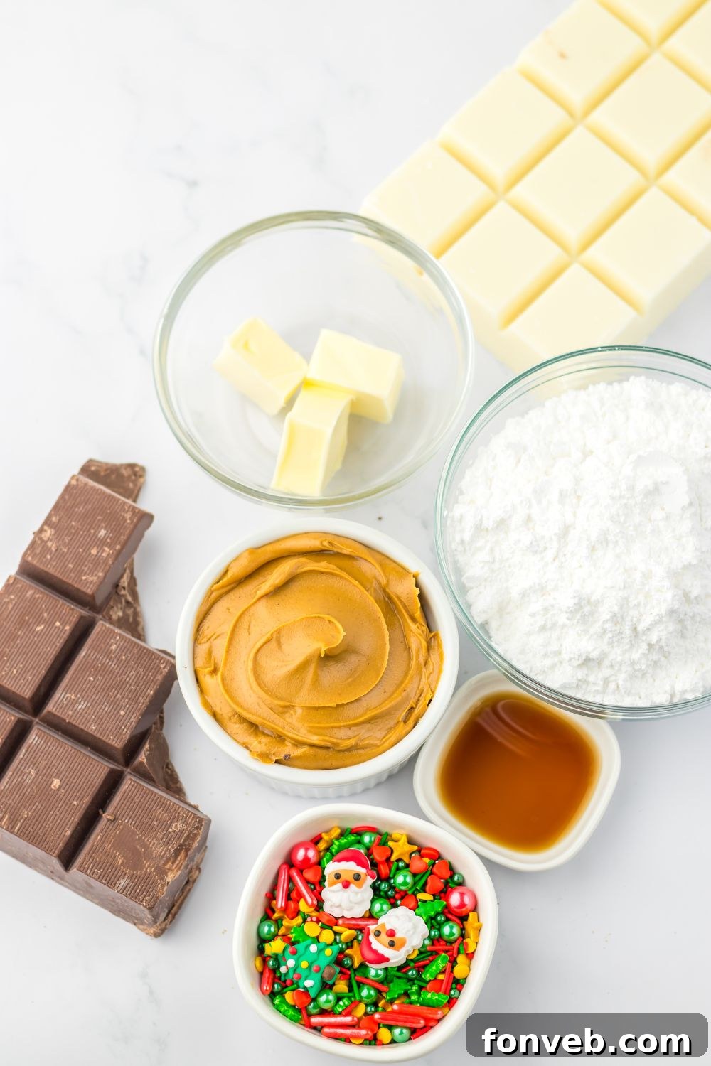 ingredients for peanut butter cups on table 