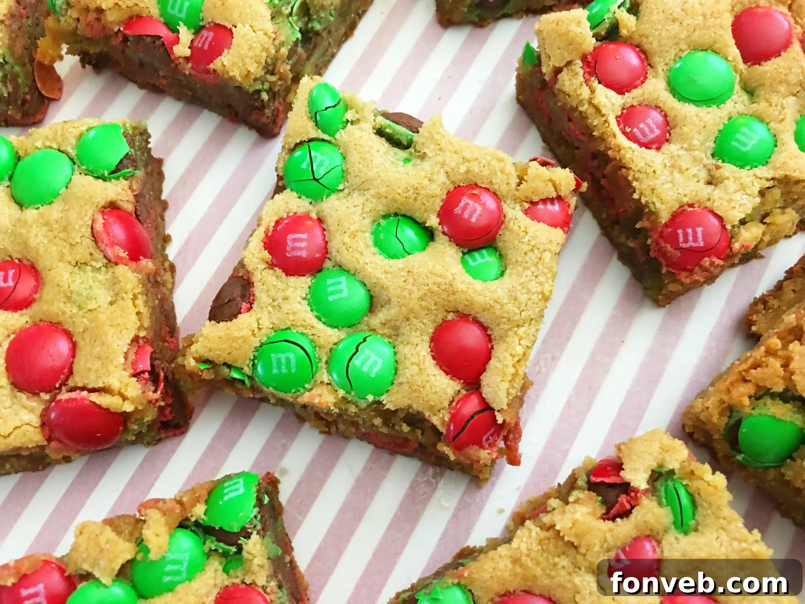 A final shot of stacked M&M cookie bars