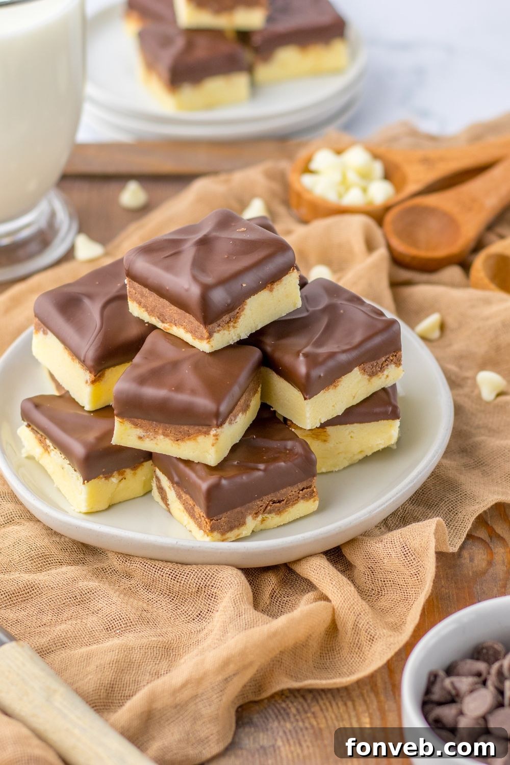 Boston Cream Dream Fudge 11 boston cream candy on a plate