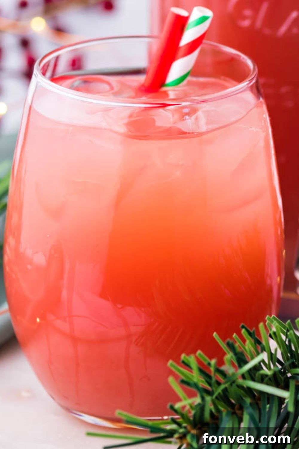 Mistletoe Mix 7 cranberry orange punch on table