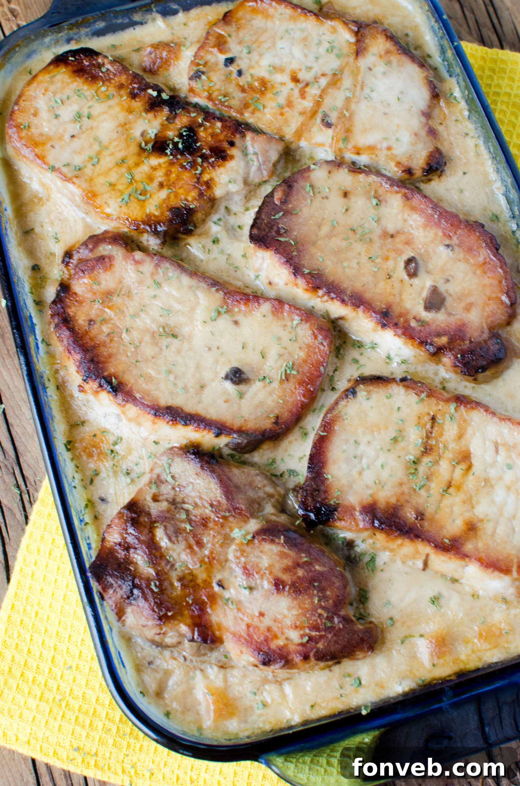The golden brown and bubbly casserole fresh out of the oven, steam gently rising, showcasing its rich texture.