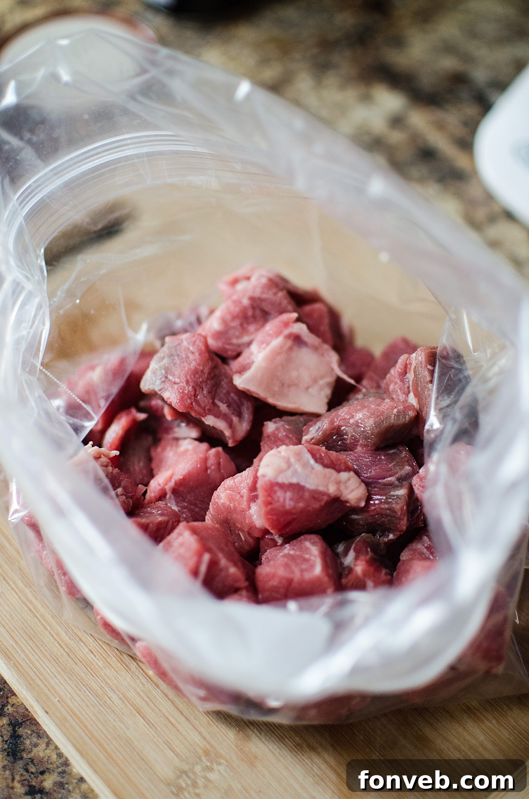 Close-up of freshly cooked Asian steak with vibrant bell peppers and tender onions