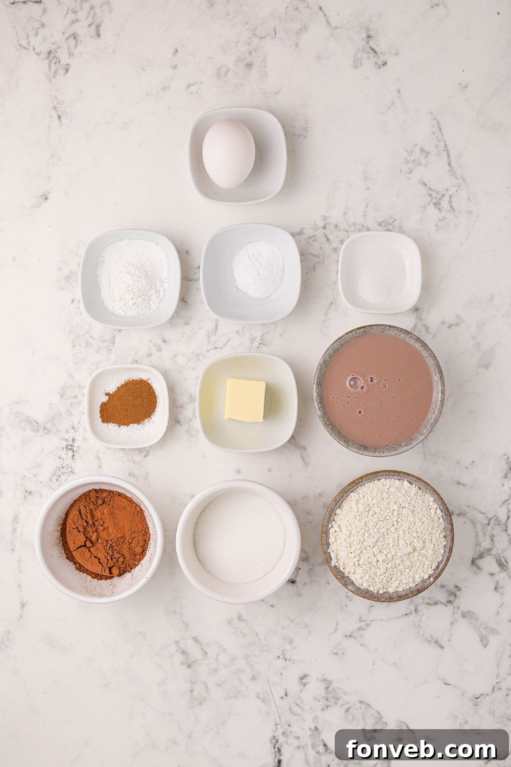 Decadent Hot Chocolate Pancakes 5 ingredients for making hot chocolate pancakes on table