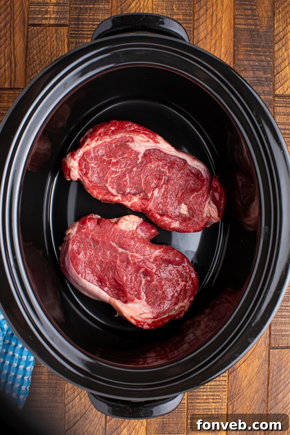 ribeye steaks in Slow Cooker Mississippi Ribeye Steaks