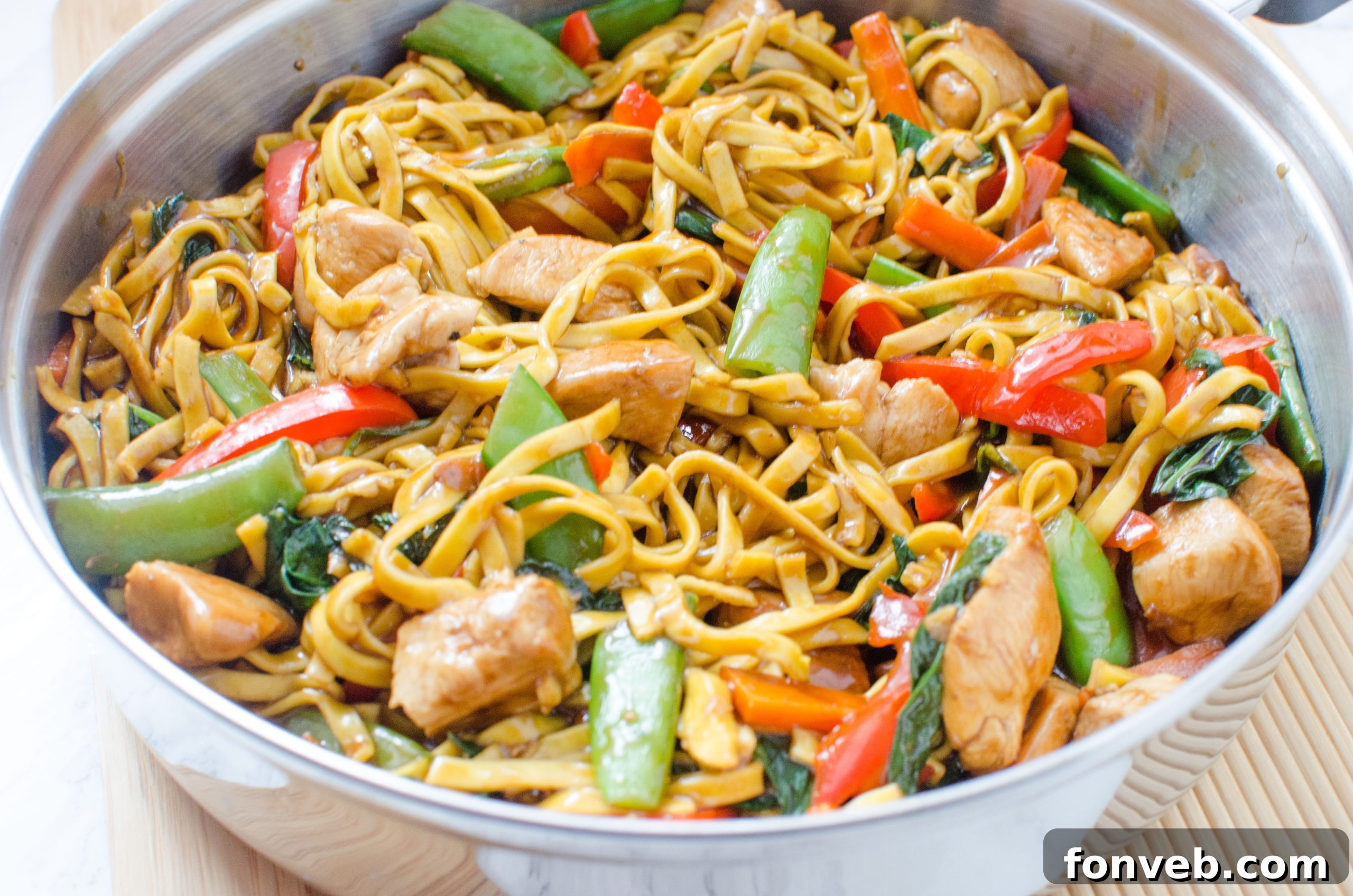 Homemade Chicken Lo Mein Better Than Takeout 13 Another perspective of the delicious homemade Chicken Lo Mein