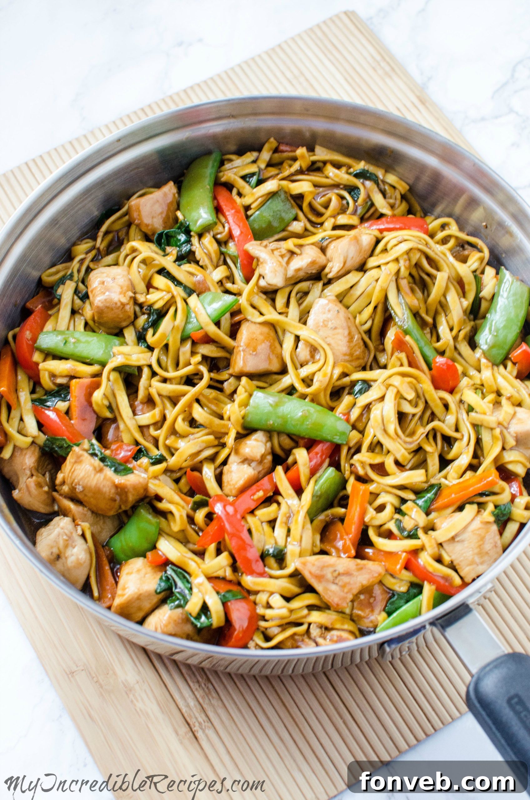 Homemade Chicken Lo Mein Better Than Takeout 8 Another close-up of the flavorful Chicken Lo Mein dish