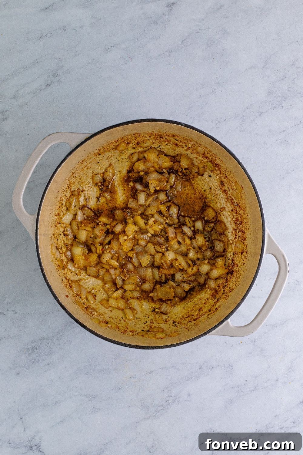 sauteed vegetables in the pot on the table