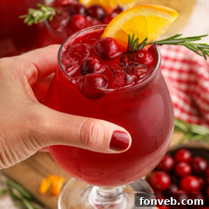 Crimson Whiskey Zing 12 Cranberry Whiskey Sour cocktail in a glass being held in a ladies hand