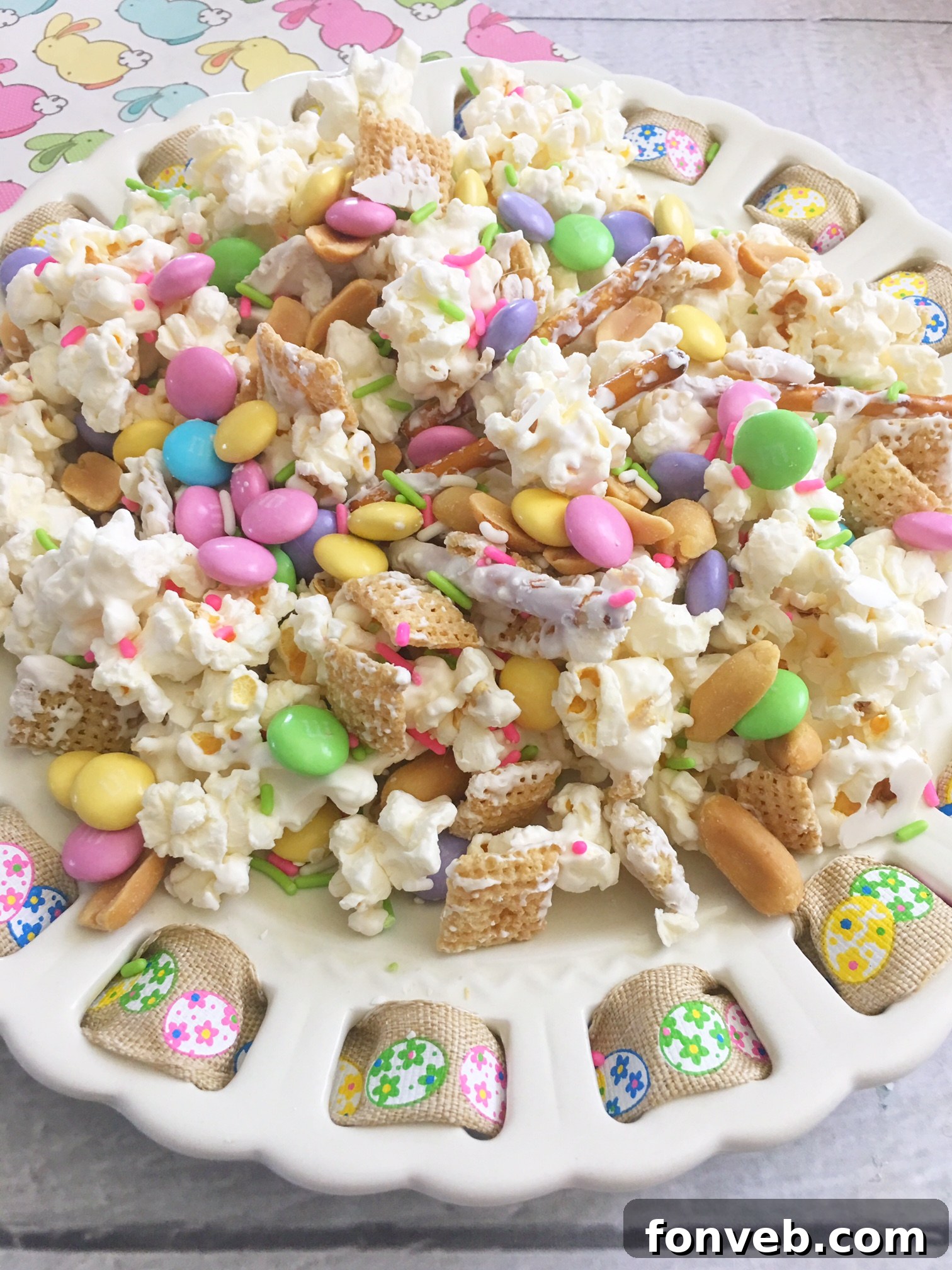 Another close-up shot of Bunny Bait Easter Crack, emphasizing the texture and variety of ingredients