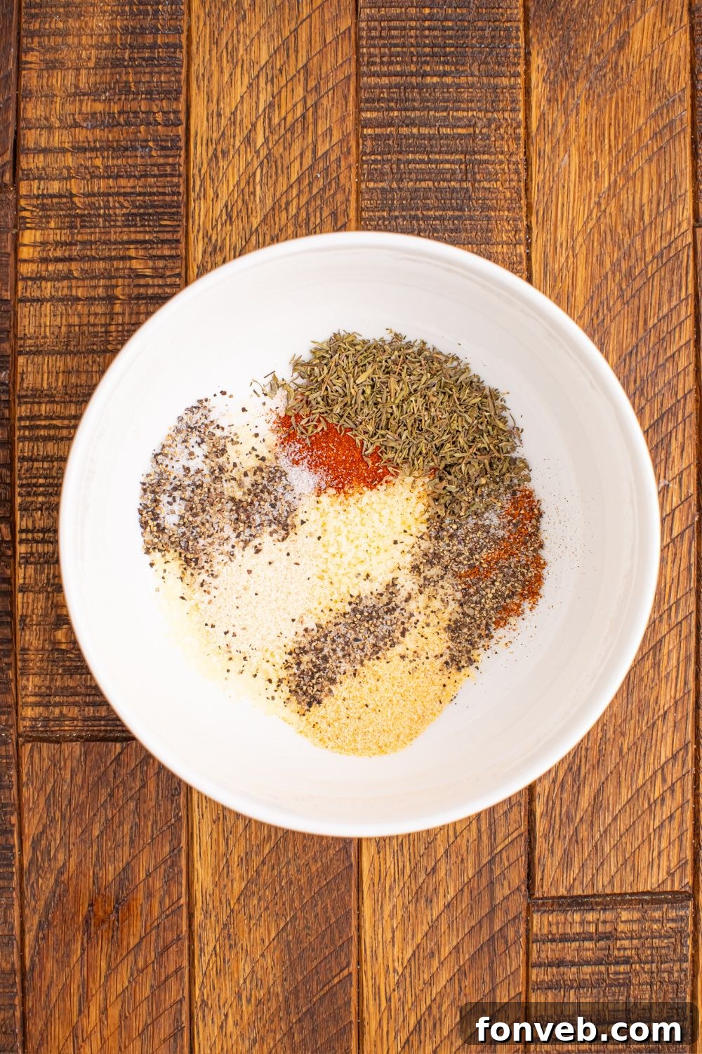 bowl of spices for the Cajun Grilled Shrimp