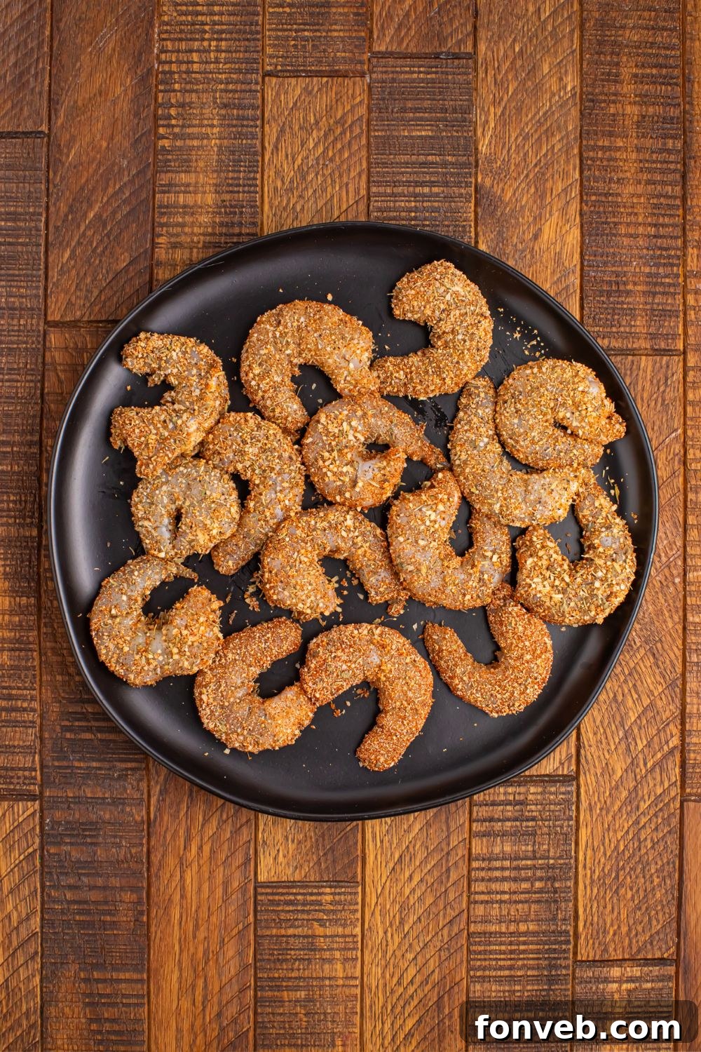 Cajun Grilled Shrimp on plate in raw form