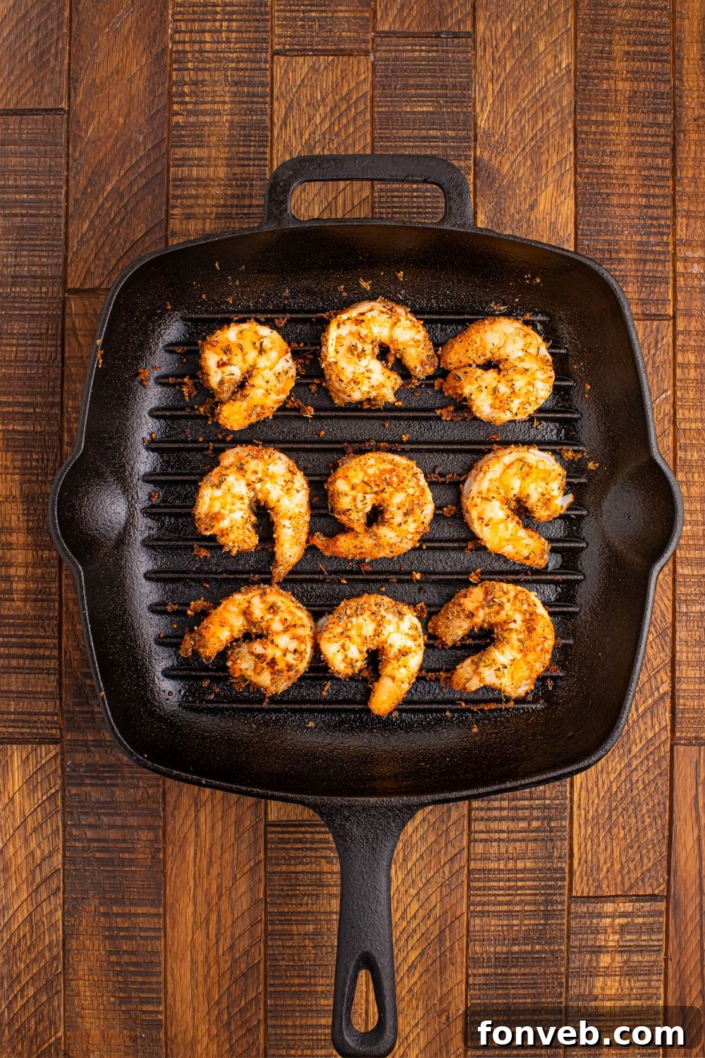 grilled pan with Cajun Grilled Shrimp placed on it 