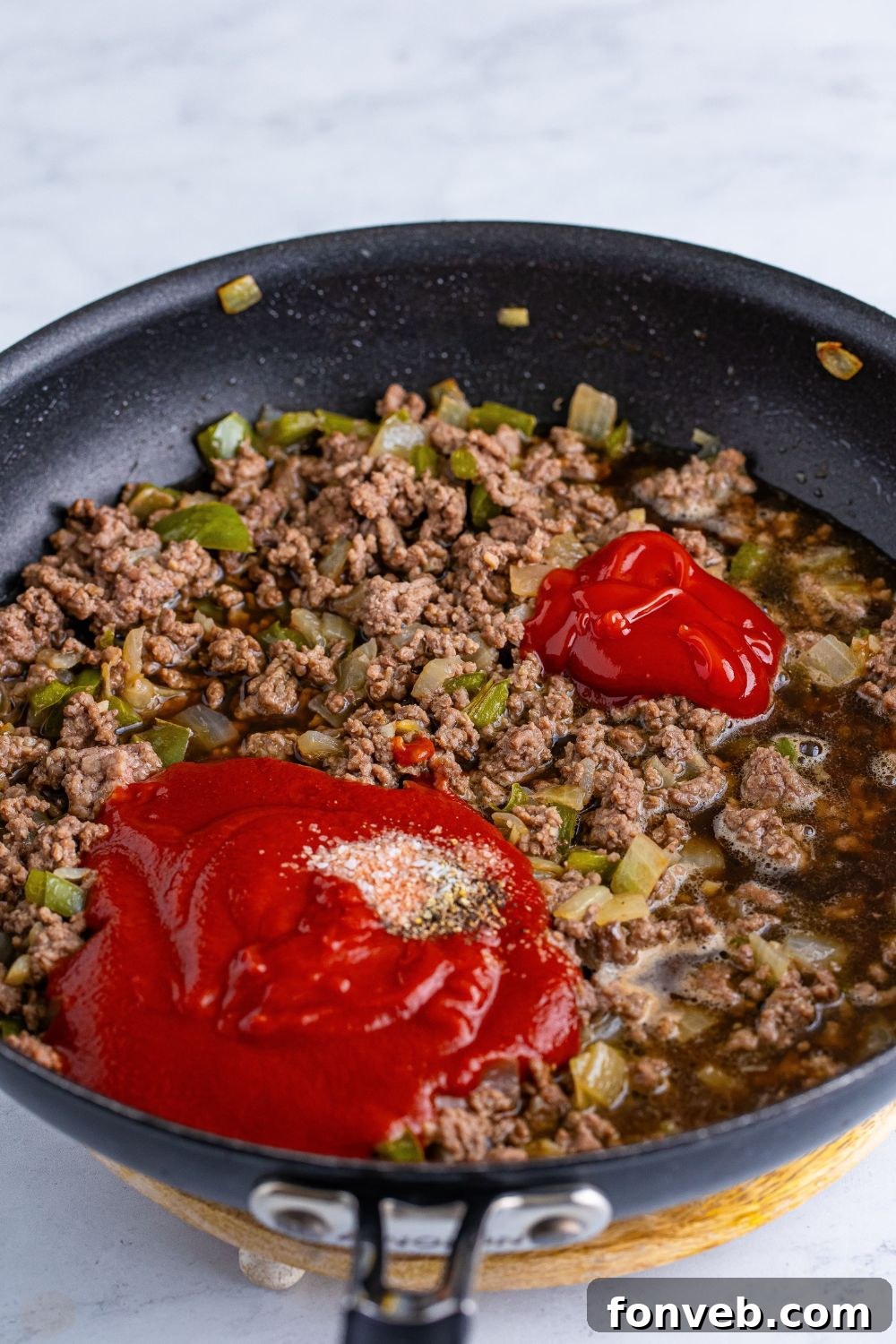 seasoning mix and ground beef for Dr. Pepper Sloppy Joes