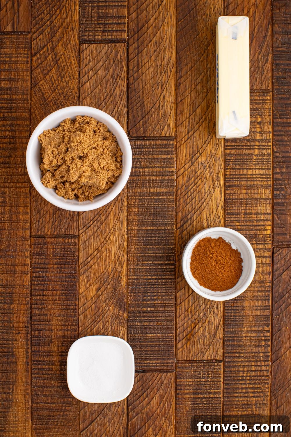 Brown Sugar Cinnamon Butter ingredients sitting on table 