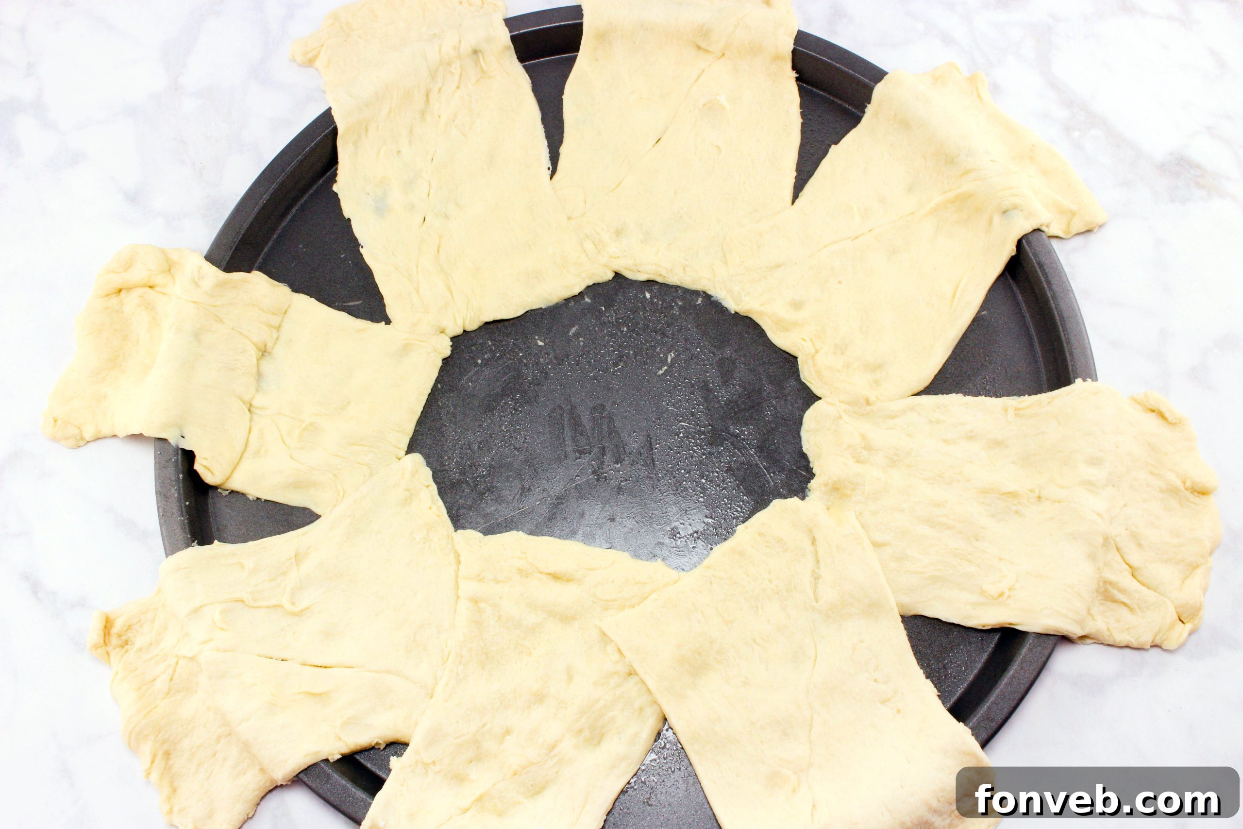 Italian Sub Crescent Bake 3 Close-up of the Italian Sub Crescent Ring filling before baking
