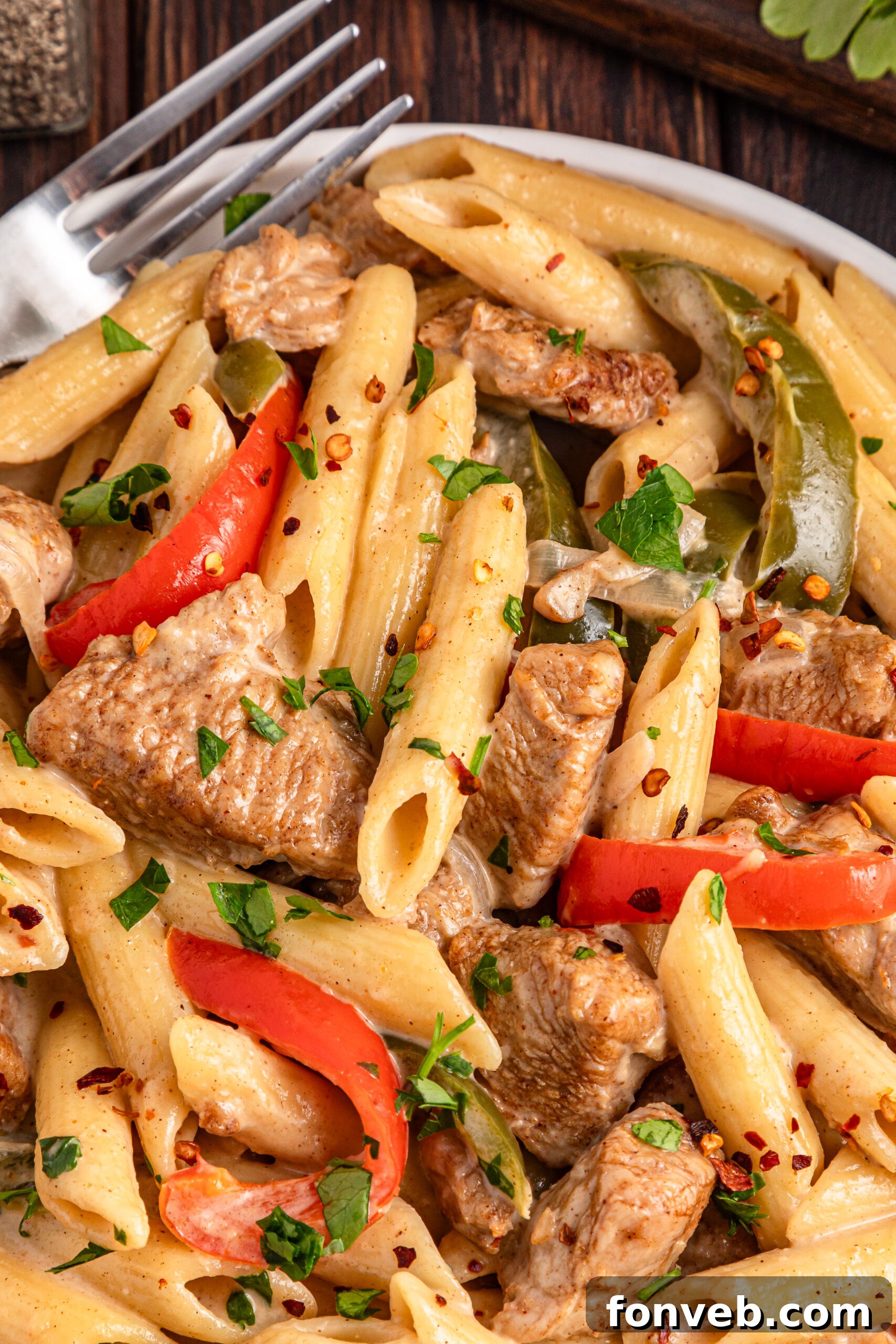 Reggae Ragu 5 up close view of the Rasta Pasta in a large pot