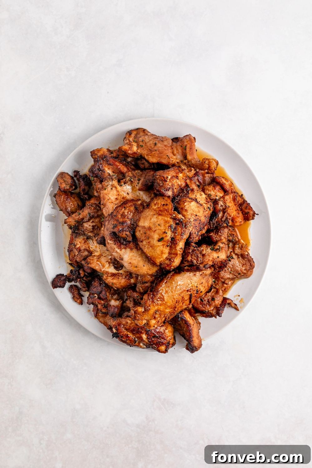 seared  Jamaican Brown Stew Chicken  on plate 