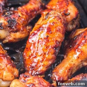 Air Fryer Honey Chicken Wings in an air fryer
