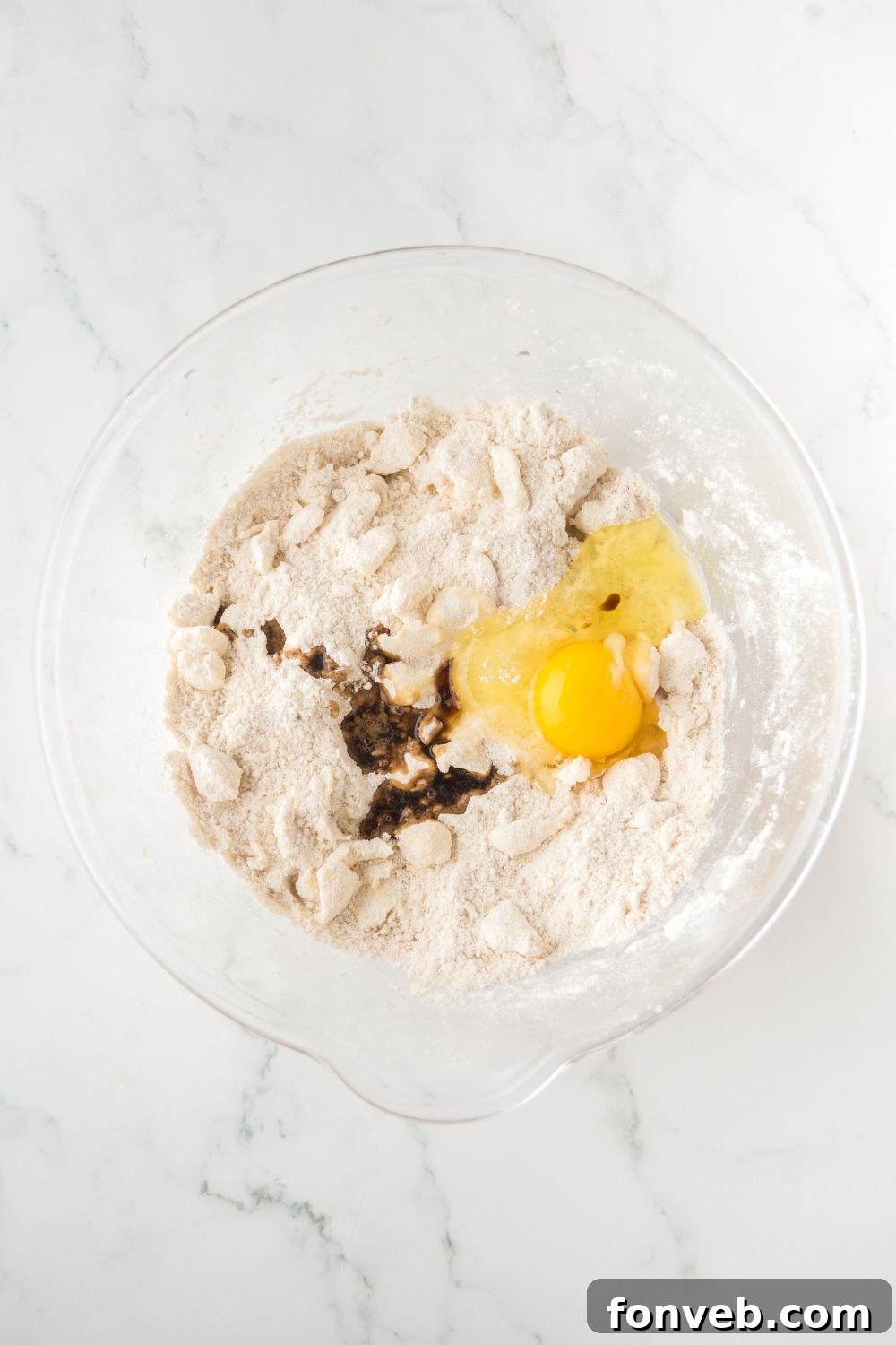 ingredients in bowl for making Blueberry Crumb Bars 