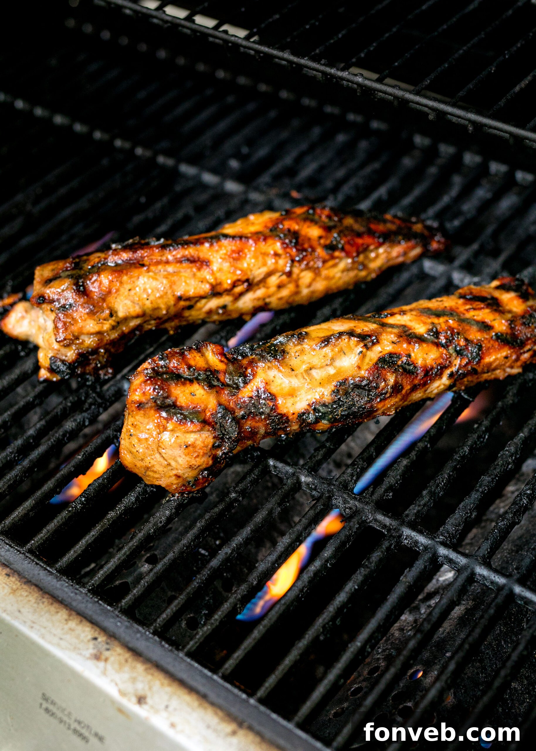 Grilled Pork Tenderloin on the grill 
