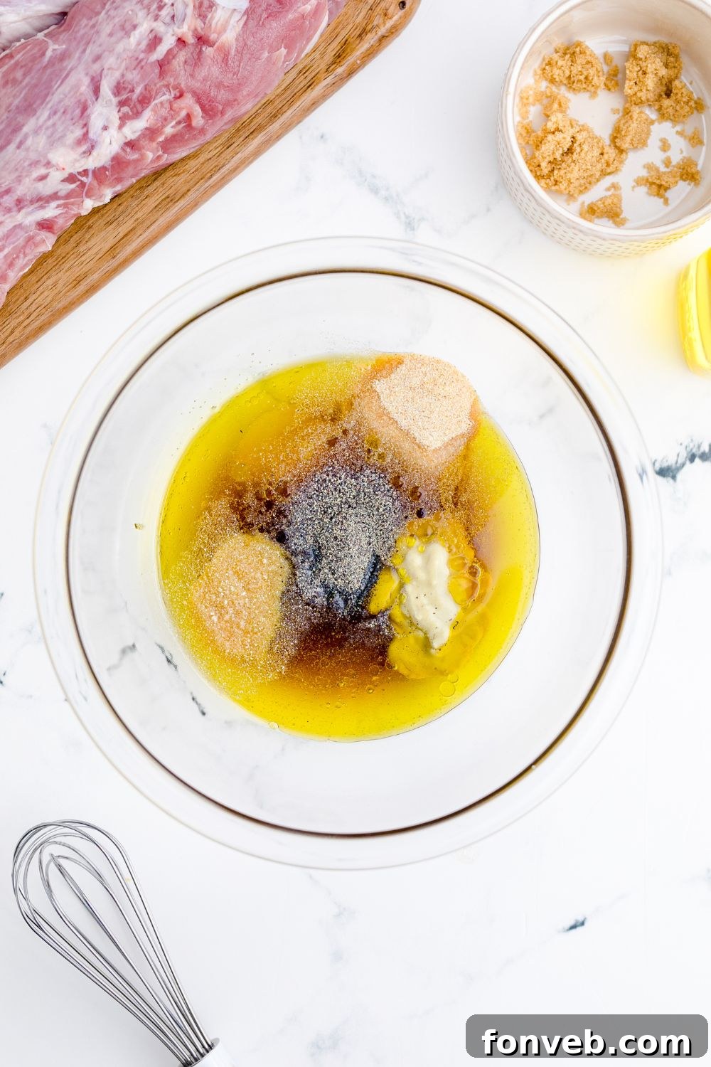 ingredients for sauce for Grilled Pork Tenderloin in a bowl