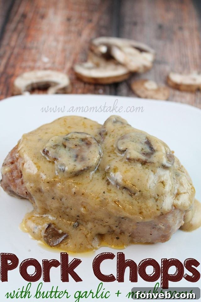 Perfectly baked pork chops with a golden crust, served with a side dish