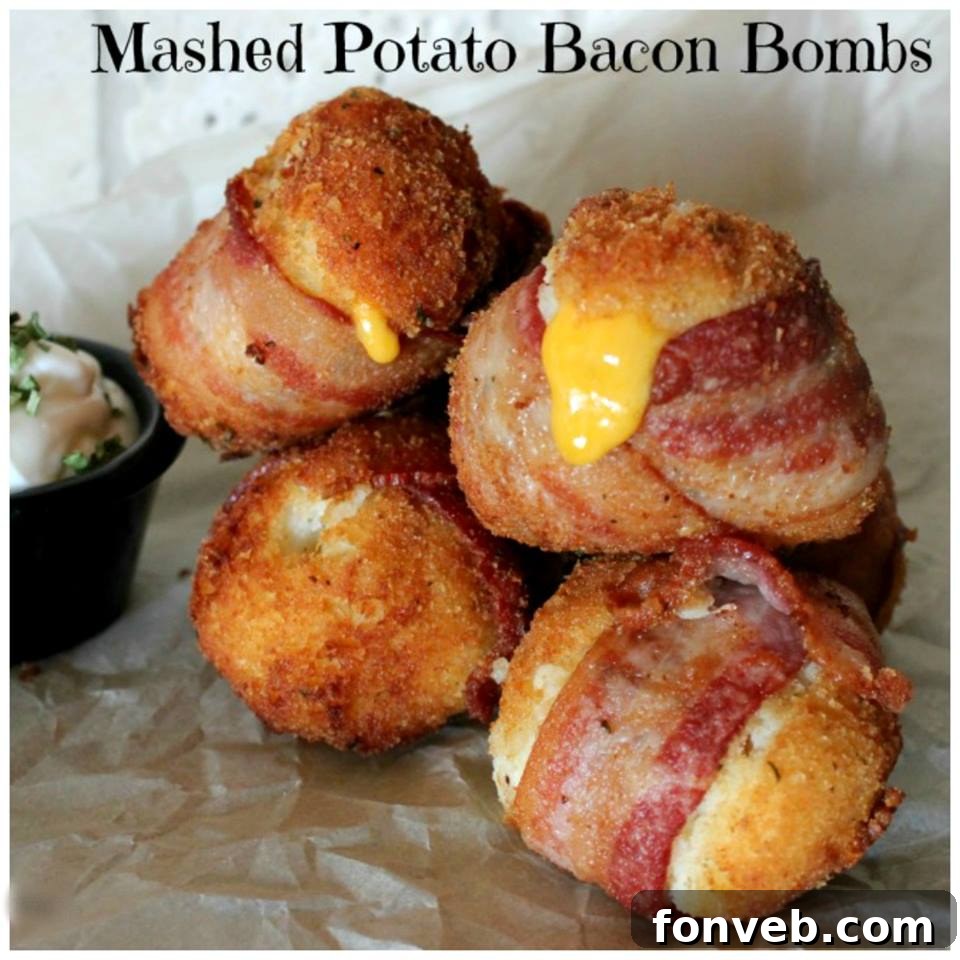 Crispy Mashed Potato Bacon Bombs, garnished with fresh chives
