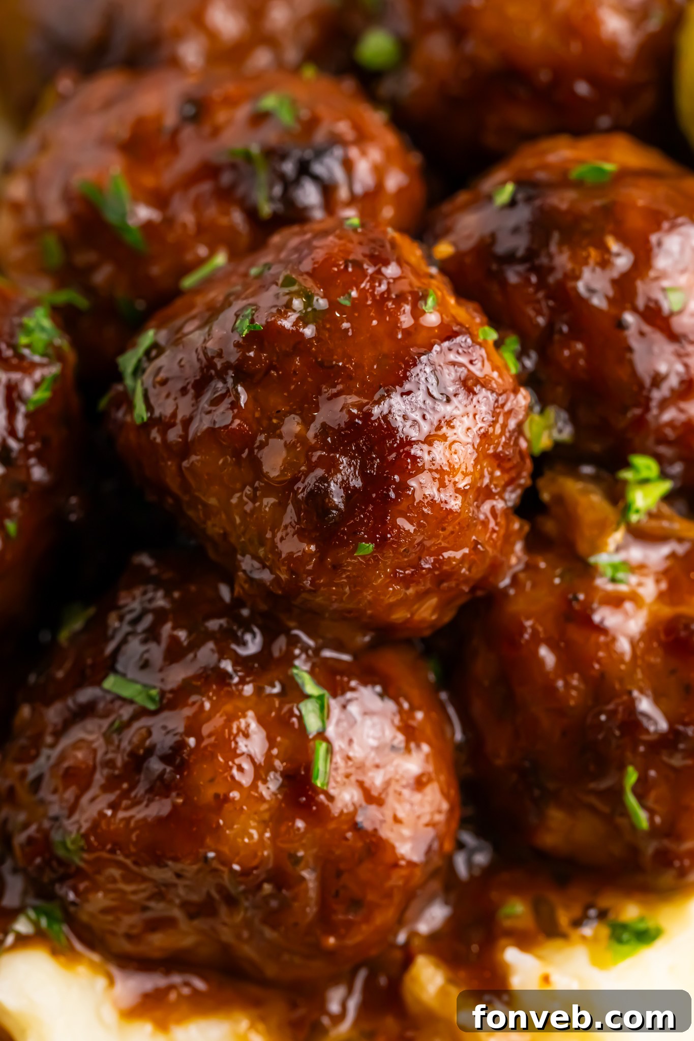 Mississippi meatballs up close showing texture 