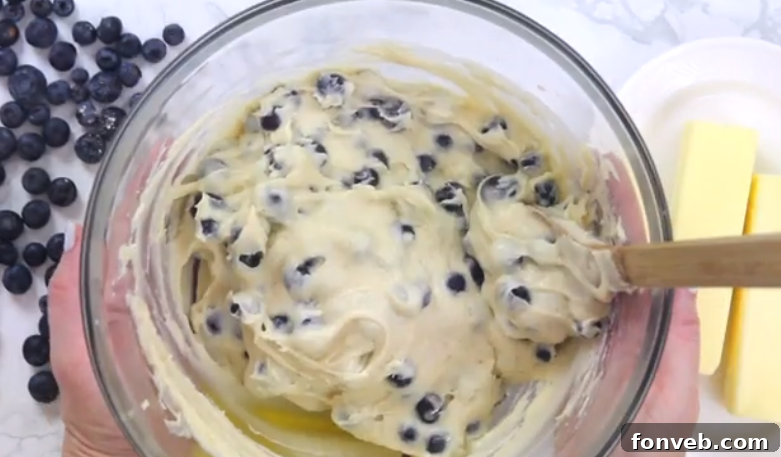 Blueberry Muffin Buckle Cake showing its moist interior and crumbly top