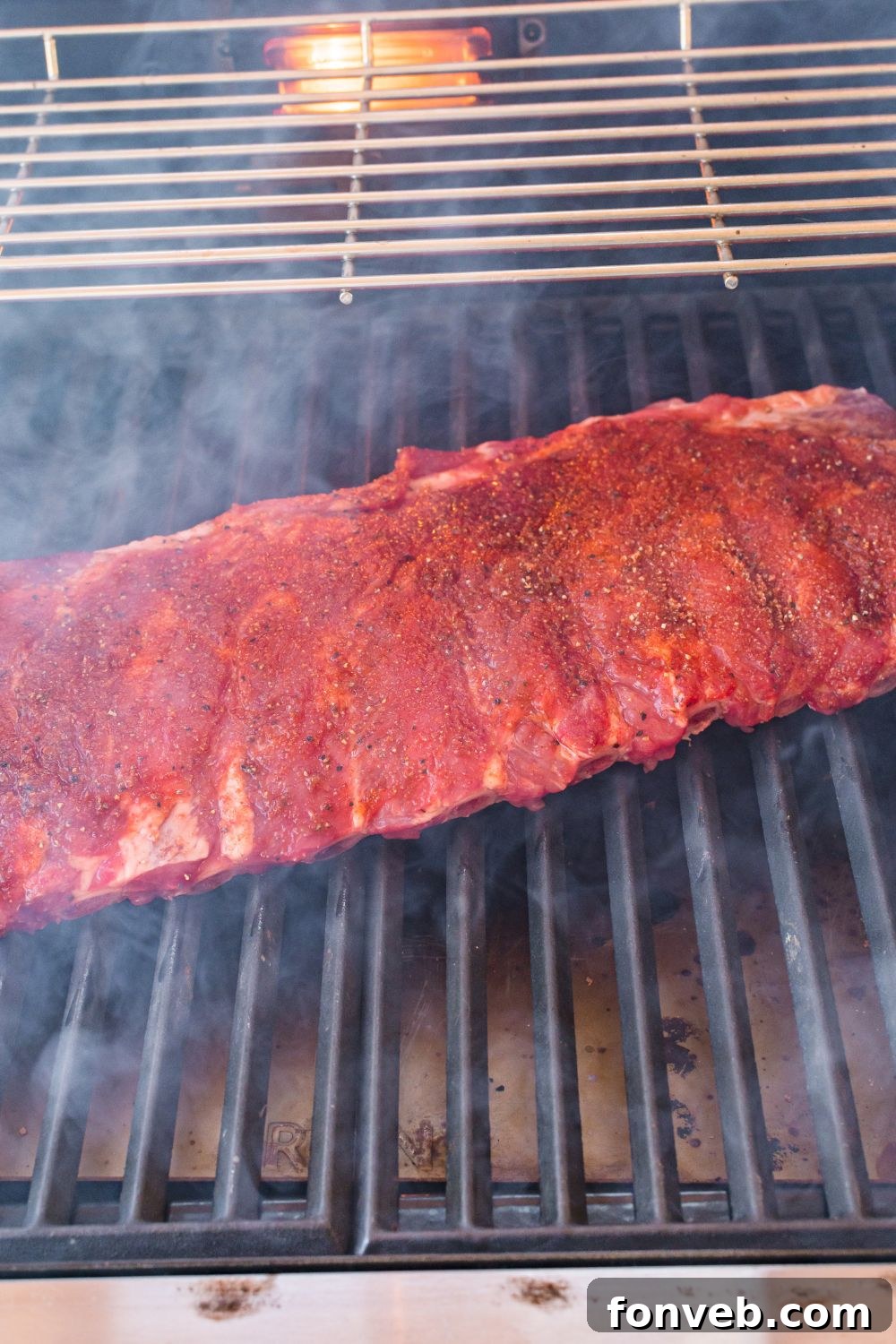 raw BBQ Baby Back Ribs on a grill