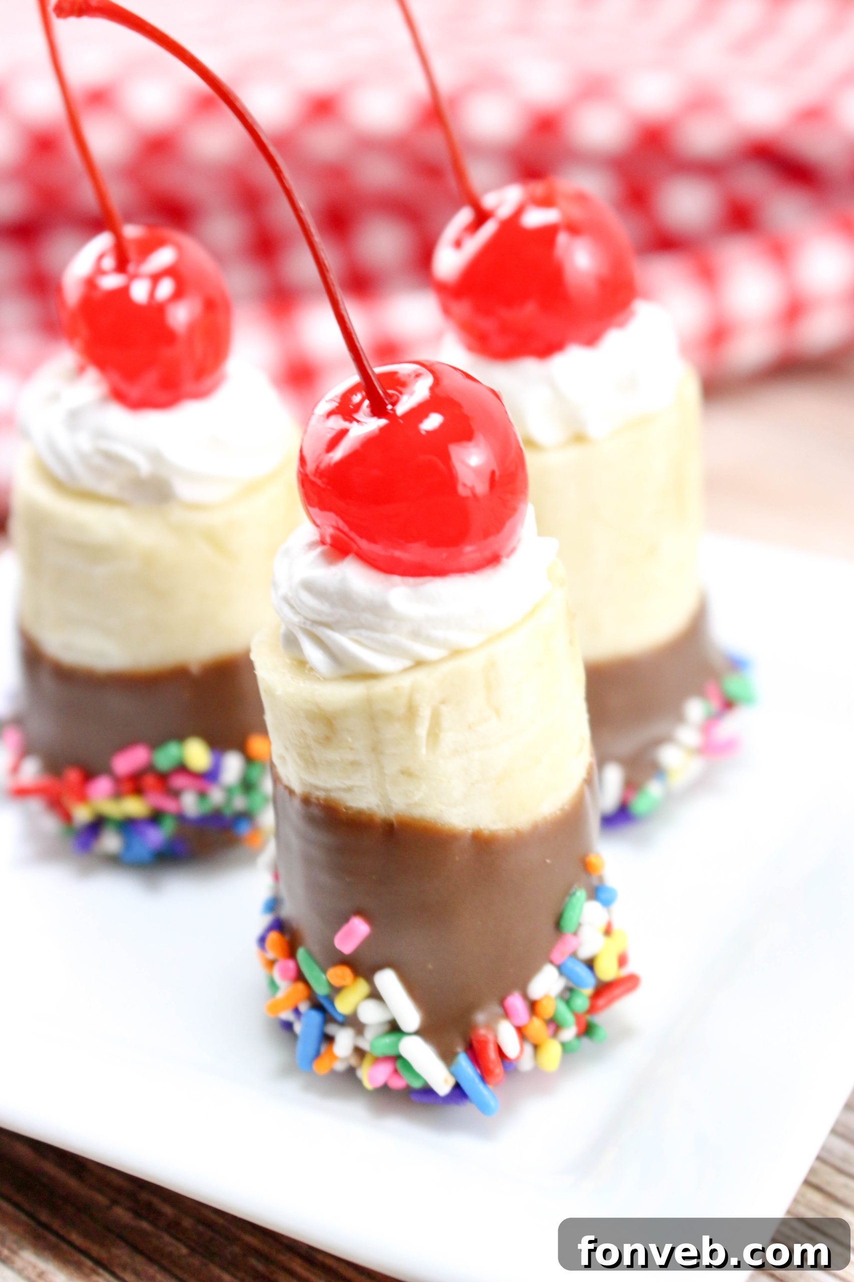 Banana Split Delights 2 Close-up of a perfectly ripe banana sliced into segments, ready for preparation.