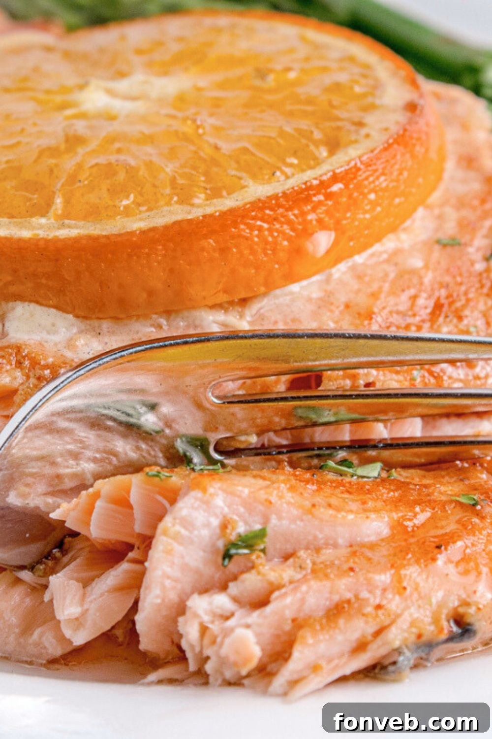 Effortless Honey Mustard Salmon Foil Grill 20 Grilled Honey Mustard Salmon with a fork cutting into the salmon