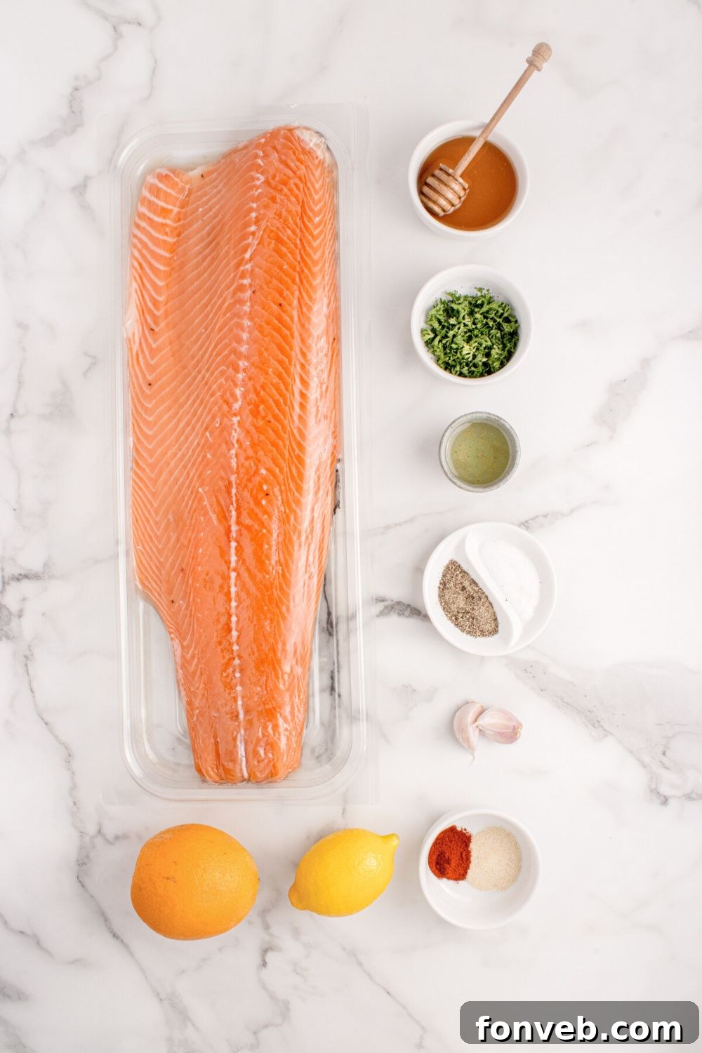 Effortless Honey Mustard Salmon Foil Grill 5 ingredients to make Grilled Honey Mustard Salmon sitting on table