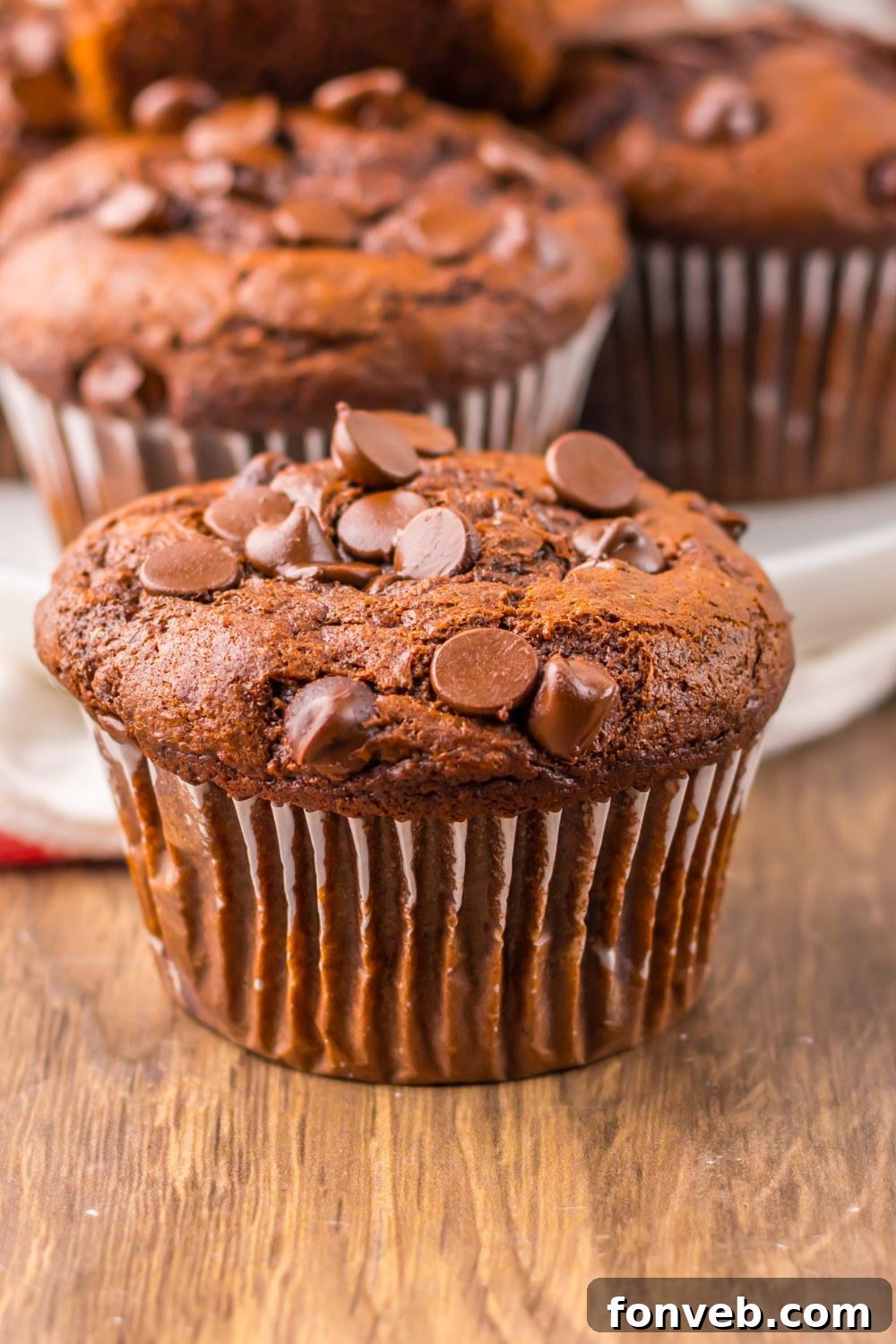 Costco Double Chocolate Muffins on table