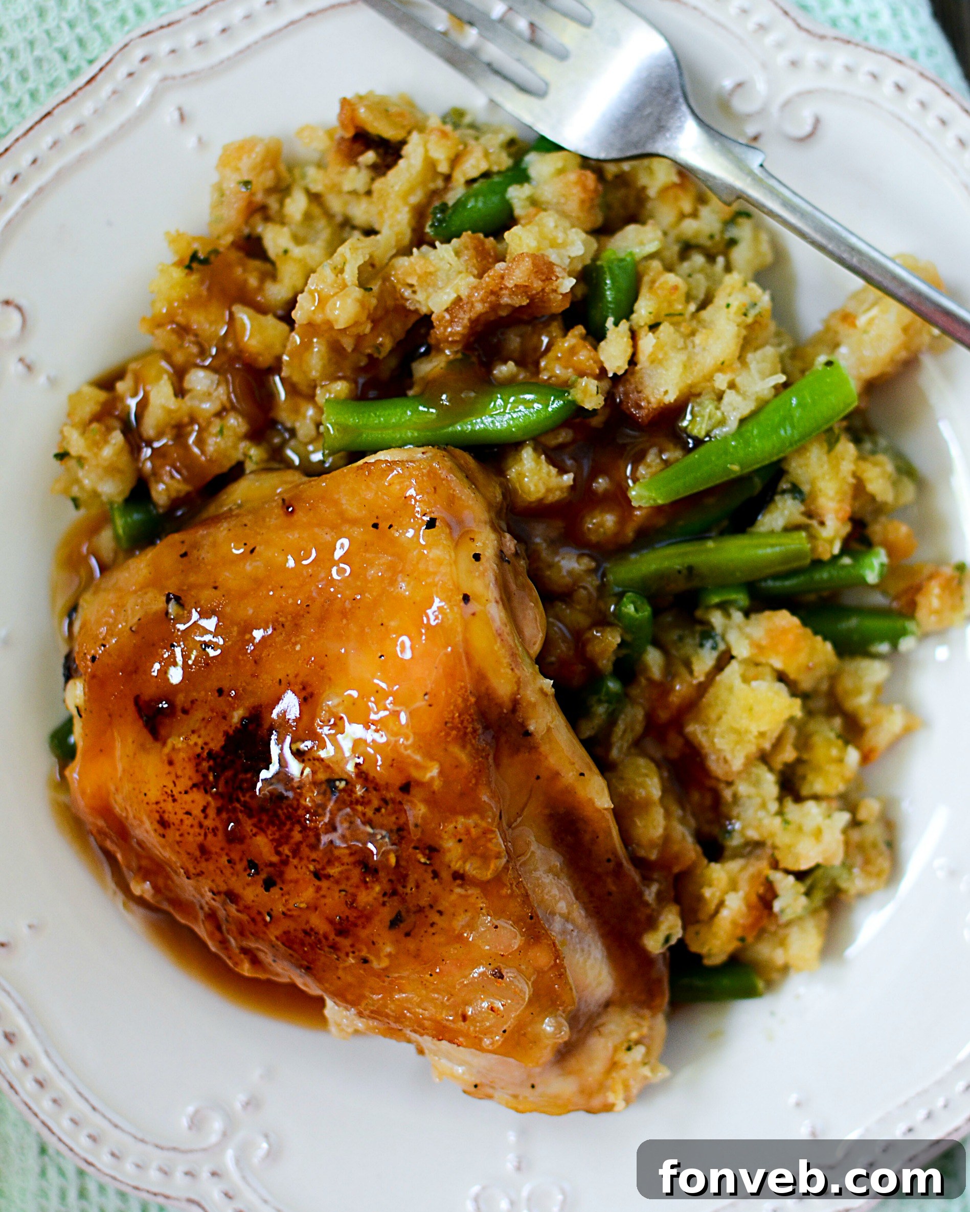 The final delicious shot of the complete one-pan meal, ready to be devoured by the family