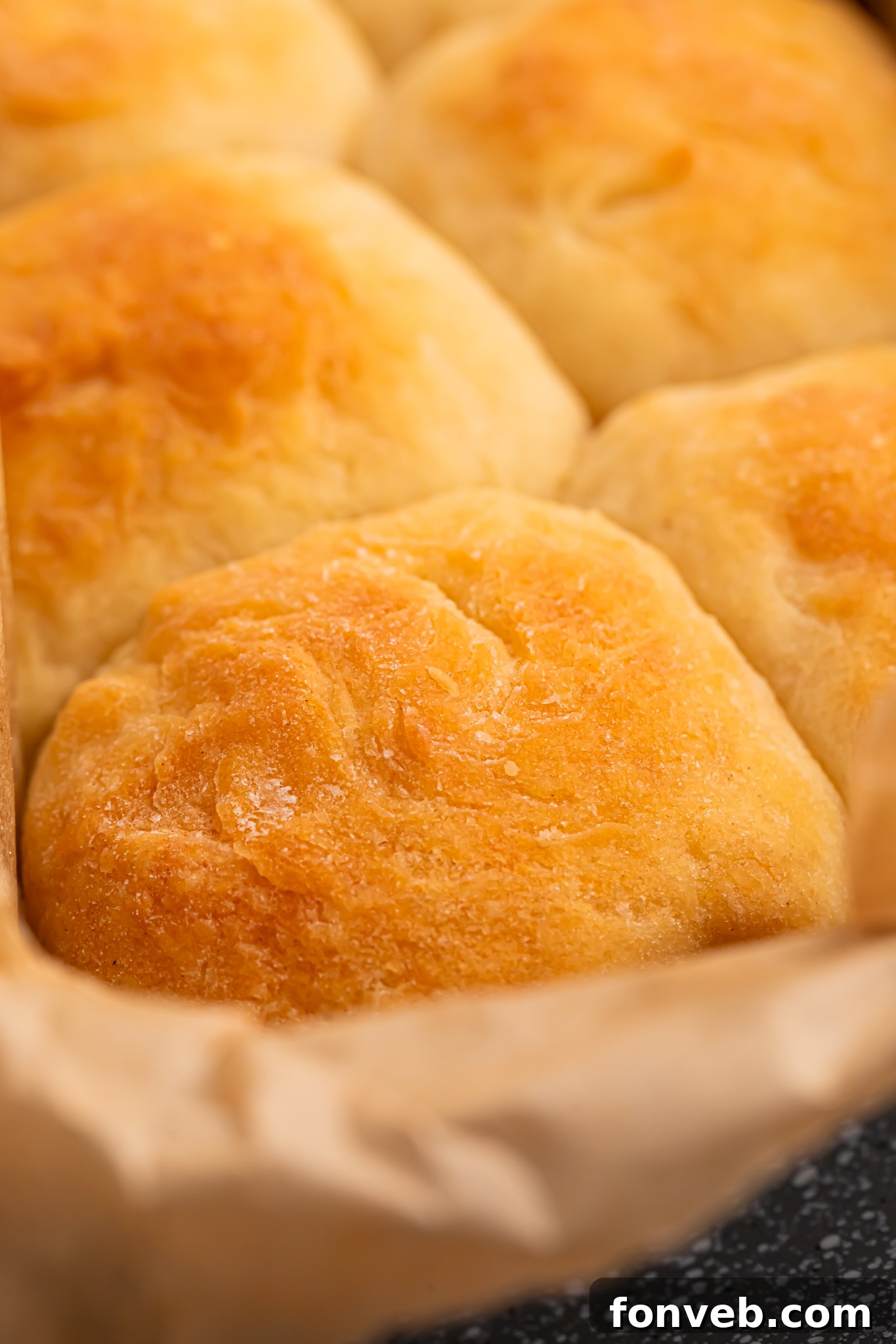 A detailed close-up of a single 2-Ingredient Dinner Roll, emphasizing its golden-brown, lightly textured top, suggesting a perfect bake.