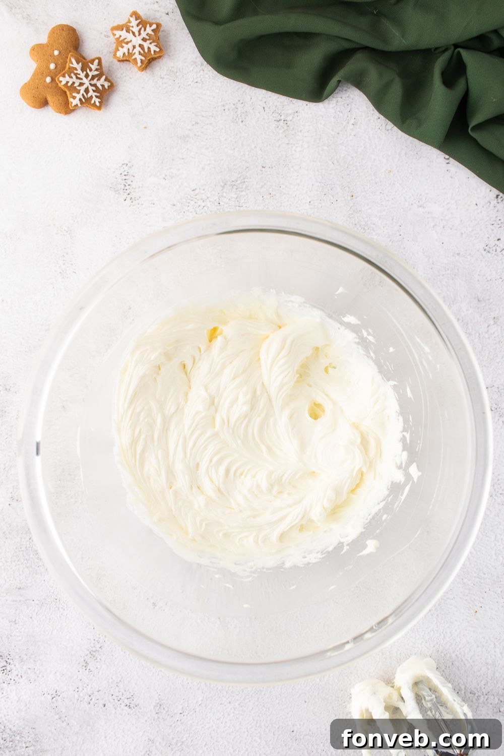 cream cheese in a glass bowl on table