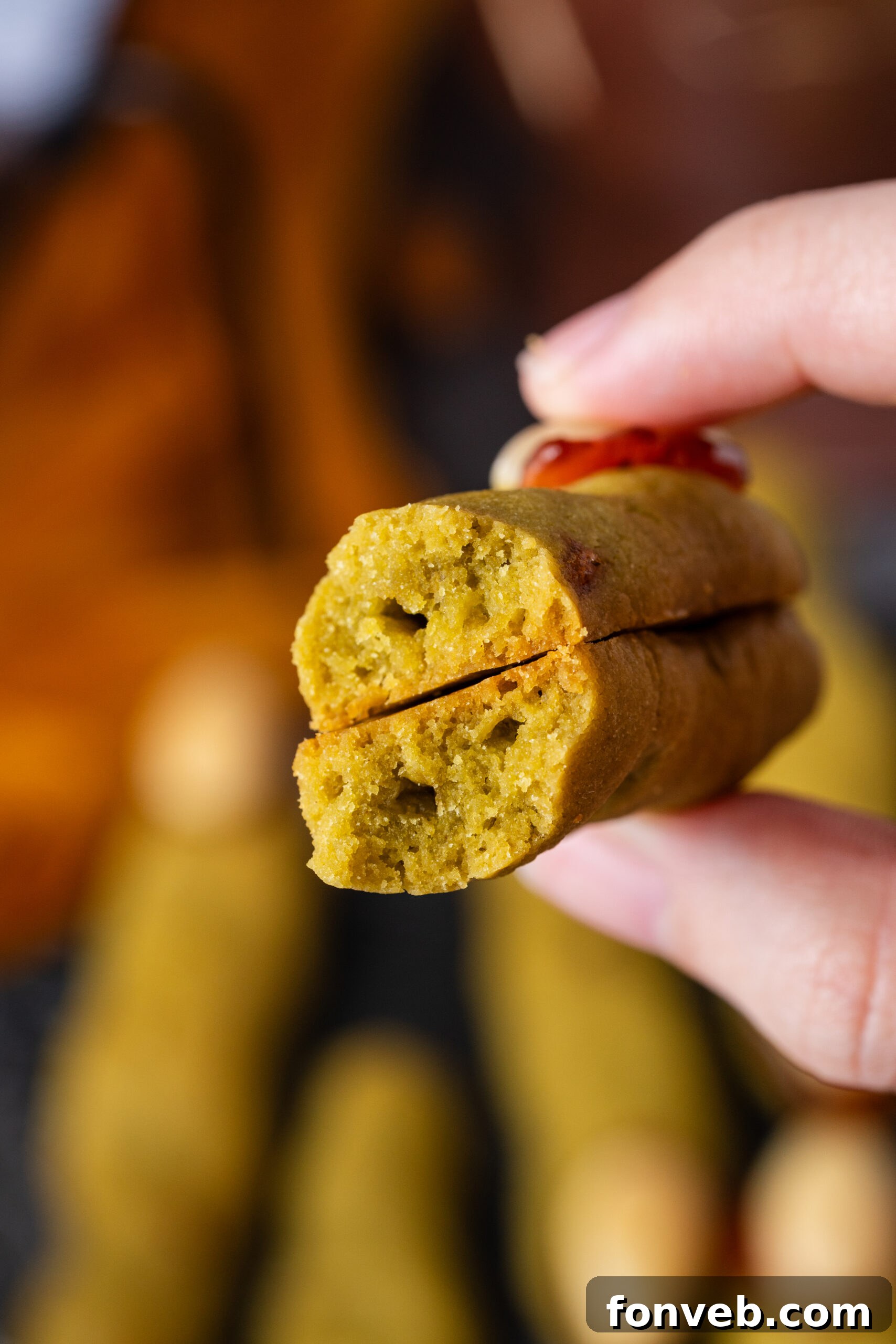 Witch Finger Cookies A Ghoulishly Fun Halloween Bake 23 Witch Finger Cookie split open to show the delicious consistency inside!