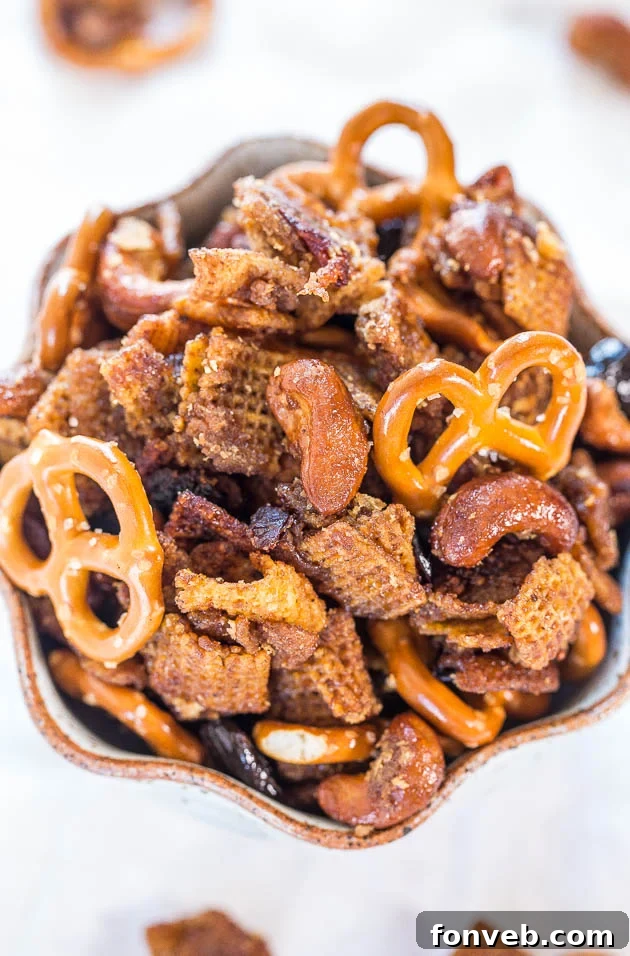 Crock-Pot Maple Pumpkin Spice Chex Mix in a bowl