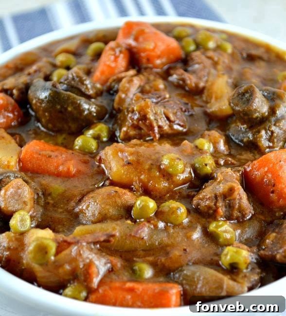 Crockpot Beef Stew in a bowl