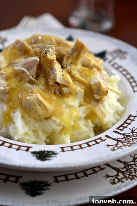 Chicken & Gravy served over biscuits