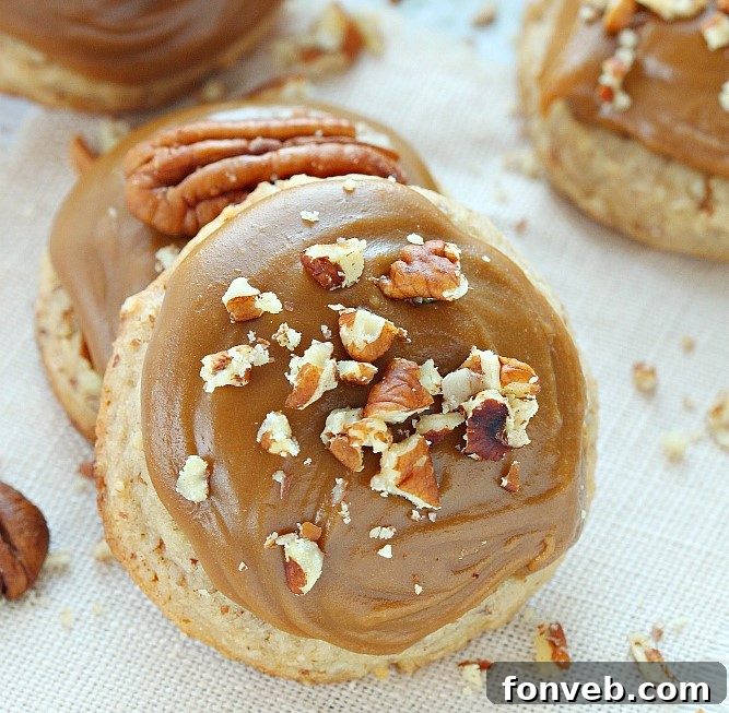 Brown Sugar Pecan Cookies with Brown Sugar Frosting